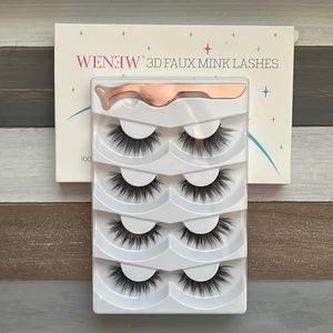 WENEW 3D Faux Mink Lashes 4 Pairs Dramatic False Eyelash Pack